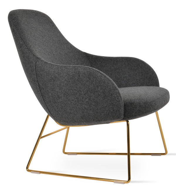 Soho Concept Gazel Lounge Chair In Premium Boucle Wool Fabric - 10-year Guarantee, Stylish Black & Dark Grey Brass,Gold,Dark Grey  Soho-concept-dining-chair-13123