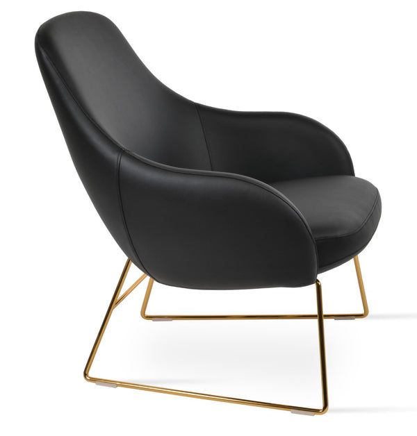 Soho Concept Gazel Lounge Armchair With Wire Base – Modern Design, Durable Leatherette, 2-year Guarantee, Stylish Finish Brass,Gold,Black  Soho-concept-dining-chair-13124