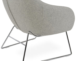 Soho Concept Gazel Lounge Chair In Premium Boucle Wool Fabric - 10-year Guarantee, Stylish Black & Dark Grey Chrome,Silver  Soho-concept-dining-chair-12024