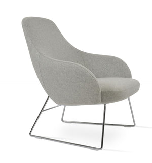 Soho Concept Gazel Lounge Chair In Premium Boucle Wool Fabric - 10-year Guarantee, Stylish Black & Dark Grey Chrome,Silver  Soho-concept-dining-chair-13125