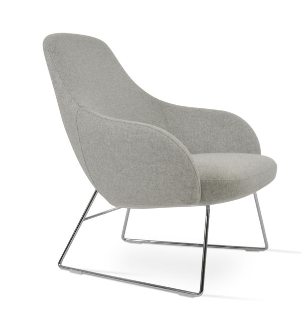 Soho Concept Gazel Lounge Chair In Premium Boucle Wool Fabric - 10-year Guarantee, Stylish Black & Dark Grey Chrome,Silver  Soho-concept-dining-chair-13125