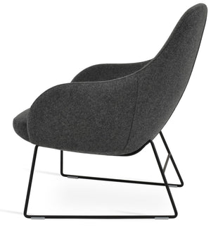 Soho Concept Gazel Lounge Chair In Premium Boucle Wool Fabric - 10-year Guarantee, Stylish Black & Dark Grey Black,Dark Grey  Soho-concept-dining-chair-13120