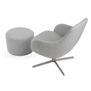 Soho Concept Gazel Lounge Armchair With 4-star Base – Luxurious Dark Grey Wool Fabric & 10-year Guarantee! Silver  Soho-concept-dining-chair-13131
