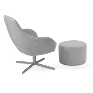 Soho Concept Gazel Lounge Armchair With 4-star Base – Luxurious Dark Grey Wool Fabric & 10-year Guarantee! Silver  Soho-concept-dining-chair-13130