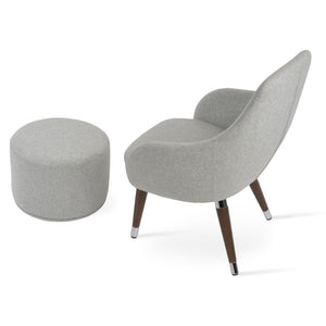 Soho Concept Gazel Lounge Armchair - Elegant Wood Sled Base, Premium Wool Upholstery, 10-year Guarantee, Customizable Walnut,Chrome,Silver  Soho-concept-dining-chair-13132