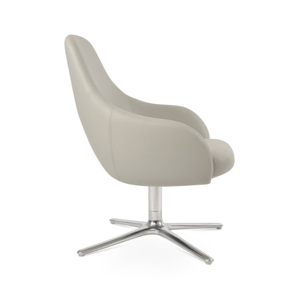 Soho Concept Gazel Lounge Armchair With Oval Base - Stylish Leatherette, Soft Light Grey, 2-year Guarantee! Light Grey  Soho-concept-dining-chair-12035