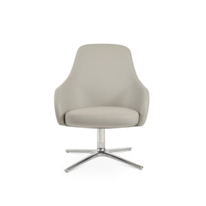 Soho Concept Gazel Lounge Armchair With Polished Aluminum Base, 2-year Guarantee, Modern Design & Comfort Light Grey  Soho-concept-dining-chair-13149