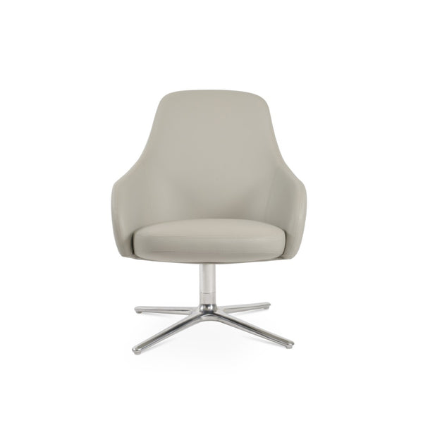 Soho Concept Gazel Lounge Armchair With Polished Aluminum Base, 2-year Guarantee, Modern Design & Comfort Light Grey  Soho-concept-dining-chair-13149