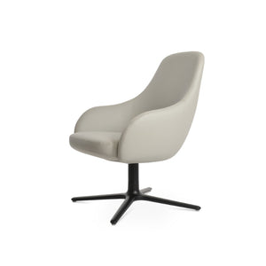 Soho Concept Gazel Lounge Armchair With Polished Aluminum Base, 2-year Guarantee, Modern Design & Comfort Black,Light Grey  Soho-concept-dining-chair-12034