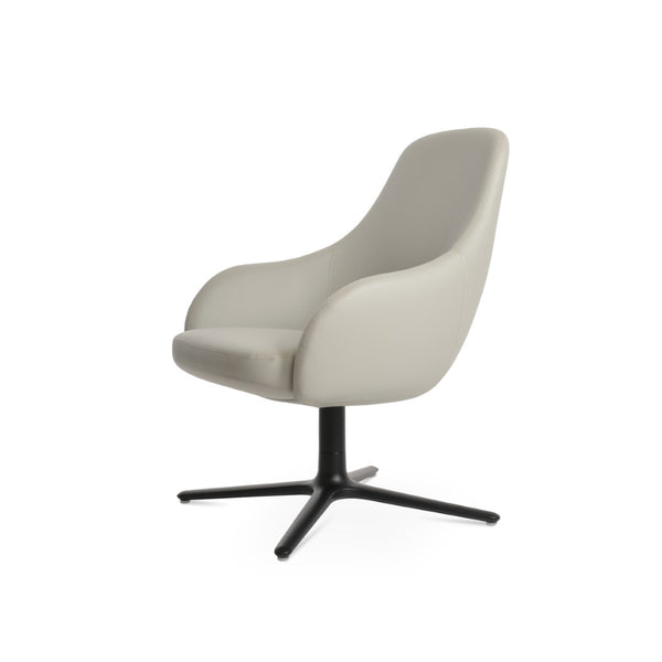 Soho Concept Gazel Lounge Armchair With Polished Aluminum Base, 2-year Guarantee, Modern Design & Comfort Black,Light Grey  Soho-concept-dining-chair-12034