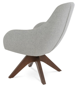 Soho Concept Gazel Lounge Armchair - Premium Wool Upholstery, Solid Beech Wood Base, 10-year Guarantee, Chic Design Walnut,Silver  Soho-concept-dining-chair-12036