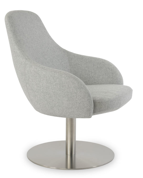 Soho Concept Gazel Lounge Armchair Swivel Round - Stylish Wool Upholstery, 10-year Guarantee, Turquoise Comfort Silver  Soho-concept-dining-chair-13151