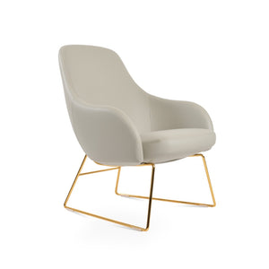 Soho Concept Gazel Lounge Chair - Premium Leatherette, Soft Black Design, 2-year Warranty For Ultimate Comfort Gold,Light Grey  Soho-concept-dining-chair-13152