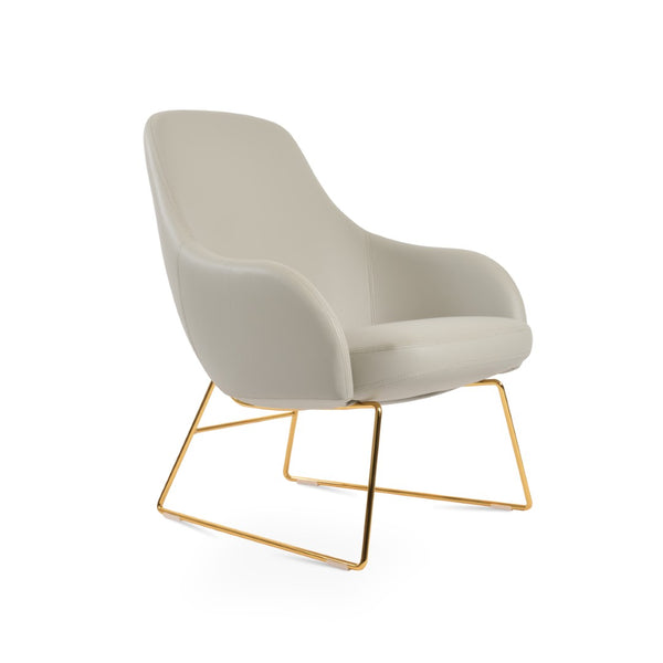 Soho Concept Gazel Lounge Chair - Premium Leatherette, Soft Black Design, 2-year Warranty For Ultimate Comfort Gold,Light Grey  Soho-concept-dining-chair-13152