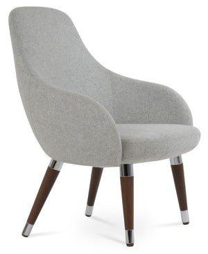 Soho Concept Gazel Lounge Armchair - Premium Wool Upholstery, Solid Beech Wood Base, 10-year Guarantee, Chic Design Walnut,Gold,Silver  Soho-concept-dining-chair-12040