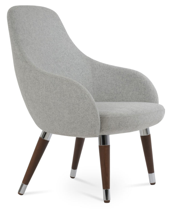 Soho Concept Gazel Lounge Armchair - Premium Wool Upholstery, Solid Beech Wood Base, 10-year Guarantee, Chic Design Walnut,Gold,Silver  Soho-concept-dining-chair-12040