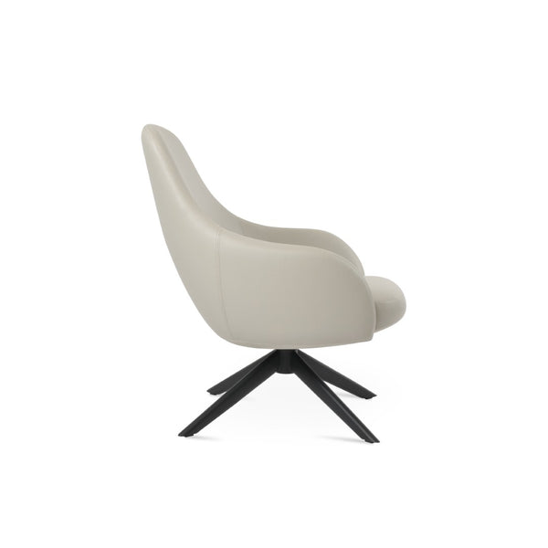 Soho Concept Gazel Lounge Chair - Premium Leatherette, Soft Light Grey Finish, 2-year Guarantee For Comfort Black,Light Grey  Soho-concept-dining-chair-12019