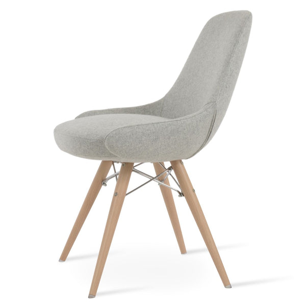 Soho Concept Gazel Mw Dining Chair - Stylish Wool & Boucle Fabric, 10-year Guarantee, Modern Design, 300 Lbs Capacity Natural,Silver  Soho-concept-dining-chair-04079
