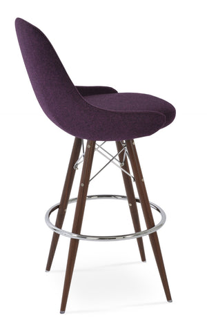 Soho Concept Gazel Mw Barstools & Counterstools - Stylish Wool Fabric, 10-year Guarantee, Walnut & Silver Finish Walnut  Soho-concept-dining-chair-08824