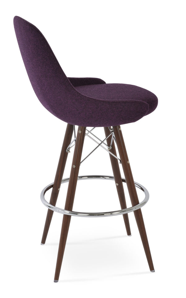Soho Concept Gazel Mw Barstools & Counterstools - Stylish Wool Fabric, 10-year Guarantee, Walnut & Silver Finish Walnut  Soho-concept-dining-chair-08824
