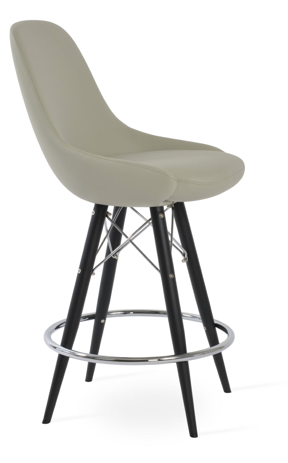 Soho Concept Gazel Stylish Counter & Bar Stools With Memory Swivel, Soft Leatherette, 2-year Guarantee, 300 Lbs Black,Light Grey  Soho-concept-dining-chair-08828