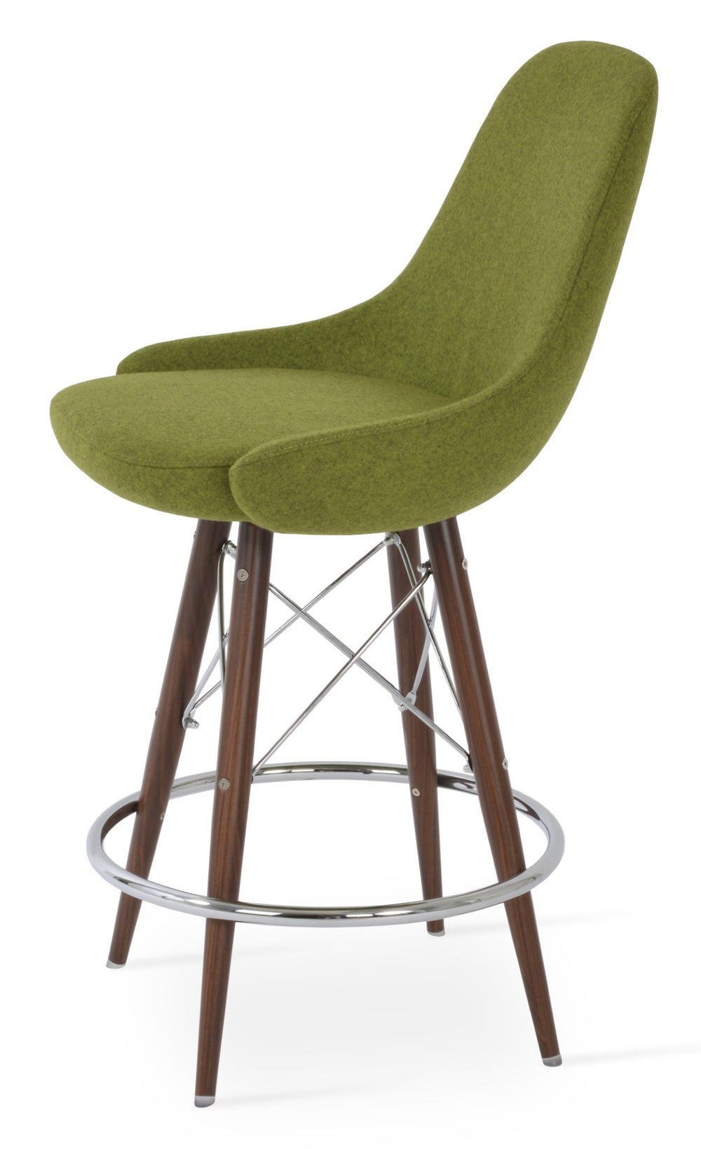 Soho Concept Gazel Mw Barstools & Counterstools - Stylish Wool Fabric, 10-year Guarantee, Walnut & Silver Finish Black  Soho-concept-dining-chair-08655