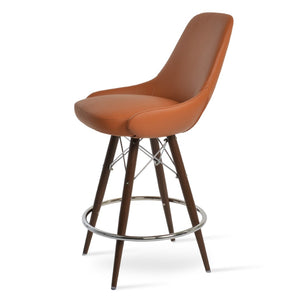 Soho Concept Gazel Mw Barstools & Counterstools - Stylish Camira Yoredale Boucle, 10-year Warranty, Luxury Leather Walnut  Soho-concept-dining-chair-08826