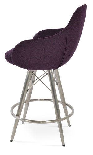 Soho Concept Gazel Mw Barstools & Counterstools - Stylish Wool Fabric, 10-year Guarantee, Walnut & Silver Finish   Soho-concept-dining-chair-08827