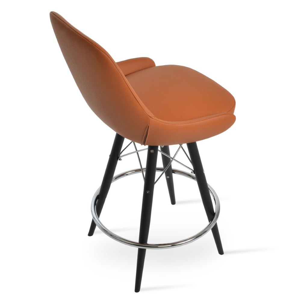 Soho Concept Gazel Mw Barstools & Counterstools - Stylish Camira Yoredale Boucle, 10-year Warranty, Luxury Leather Black  Soho-concept-dining-chair-08825