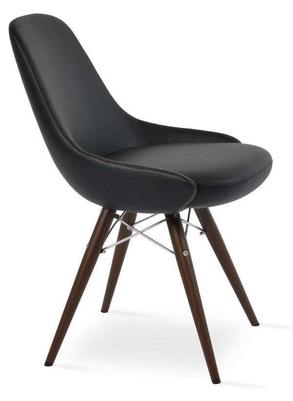 Soho Concept Gazel Mw Dining Chair - Elegant Soft Leatherette, Fire-retardant, 2-year Guarantee & Comfort Swivel Walnut,Black  Soho-concept-dining-chair-04074