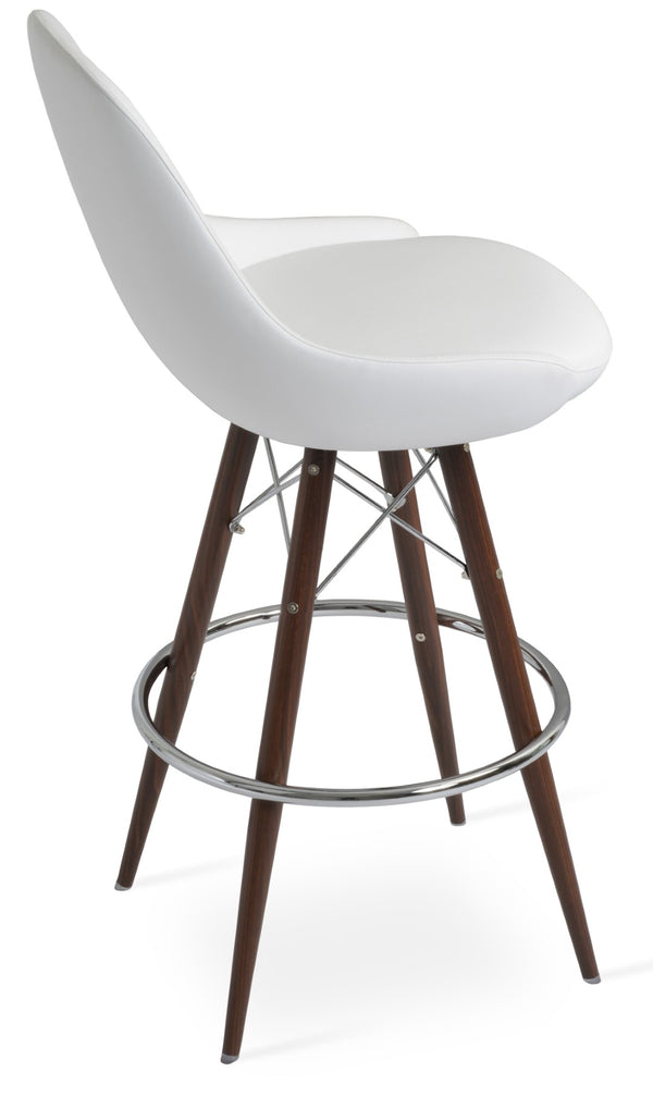 Soho Concept Gazel Modern Barstools & Counterstools - Soft Leatherette, Stylish Walnut Finish, 2-year Warranty! Walnut,White  Soho-concept-dining-chair-08830