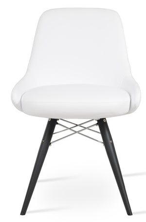 Soho Concept Gazel Mw Dining Chair - Elegant Soft Leatherette, Fire-retardant, 2-year Guarantee & Comfort Swivel Black,White  Soho-concept-dining-chair-04072