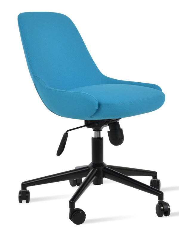 Soho Concept Gazel Office Chair - Boucle, Velvet, Nubuck & Camira Era Fabrics - Adjustable, 10-year Guarantee, Stylish Black,Turquoise  Soho-concept-dining-chair-11865