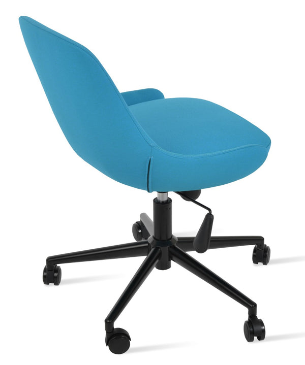 Soho Concept Gazel Office Chair - Boucle, Velvet, Nubuck & Camira Era Fabrics - Adjustable, 10-year Guarantee, Stylish Black,Turquoise  Soho-concept-dining-chair-12700