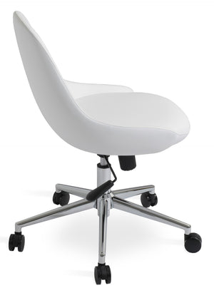 Soho Concept Gazel Office Chair - Stylish Ppm-fr Leatherette, 2-year Guarantee, Adjustable Height, Supports 300 Lbs Chrome,White  Soho-concept-dining-chair-11866