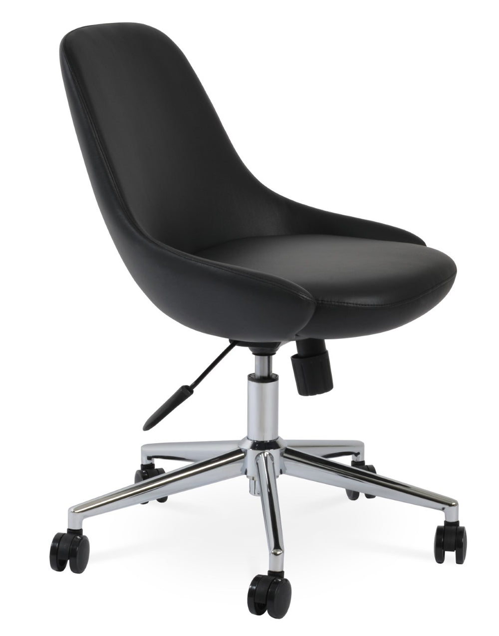 Soho Concept Gazel Office Chair - Stylish Ppm-fr Leatherette, 2-year Guarantee, Adjustable Height, Supports 300 Lbs Chrome,Black  Soho-concept-dining-chair-11864