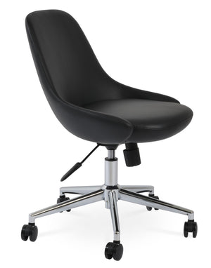Soho Concept Gazel Office Chair - Stylish Ppm-fr Leatherette, 2-year Guarantee, Adjustable Height, Supports 300 Lbs Chrome,Black  Soho-concept-dining-chair-11864