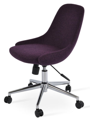 Soho Concept Gazel Office Chairs: Premium Wool Upholstery, 10-year Guarantee, Adjustable Height, Executive Style Deep Maroon  Soho-concept-dining-chair-11859