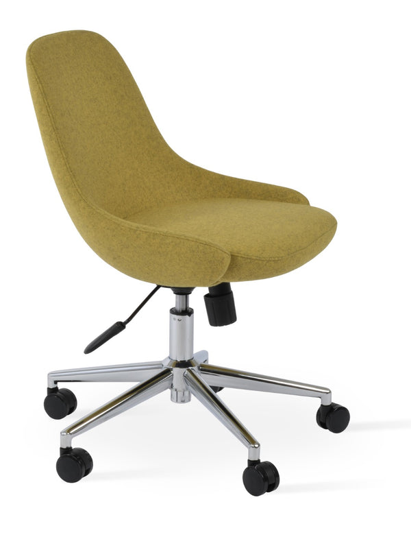 Soho Concept Gazel Office Chairs: Premium Wool Upholstery, 10-year Guarantee, Adjustable Height, Executive Style Deep Maroon  Soho-concept-dining-chair-11857