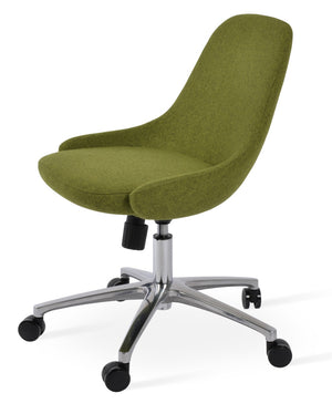Soho Concept Gazel Office Chairs: Premium Wool Upholstery, 10-year Guarantee, Adjustable Height, Executive Style Green  Soho-concept-dining-chair-11858