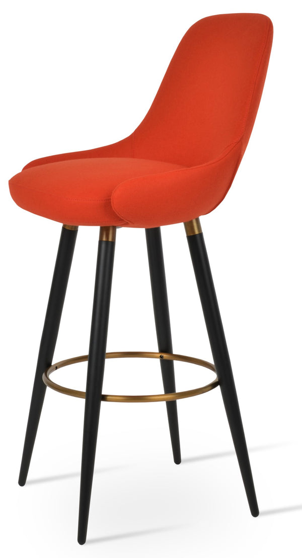 Soho Concept Gazel Arm Ana Barstools & Counterstools - Stylish Wool Fabric, 10-year Guarantee, Metal Legs & Comfort Black,Gold,Orange  Soho-concept-dining-chair-08831