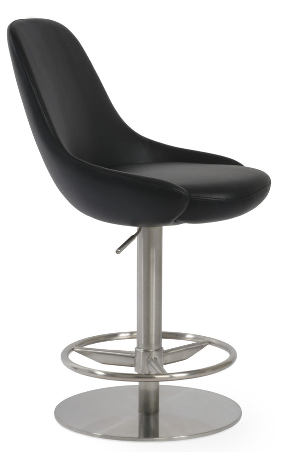 Soho Concept Gazel Adjustable Piston Barstools & Counterstools - Soft Leatherette, Full Footrest, 2-year Warranty Black  Soho-concept-dining-chair-06903