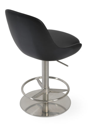 Soho Concept Gazel Adjustable Piston Barstools & Counterstools - Soft Leatherette, Full Footrest, 2-year Warranty Black  Soho-concept-dining-chair-08842
