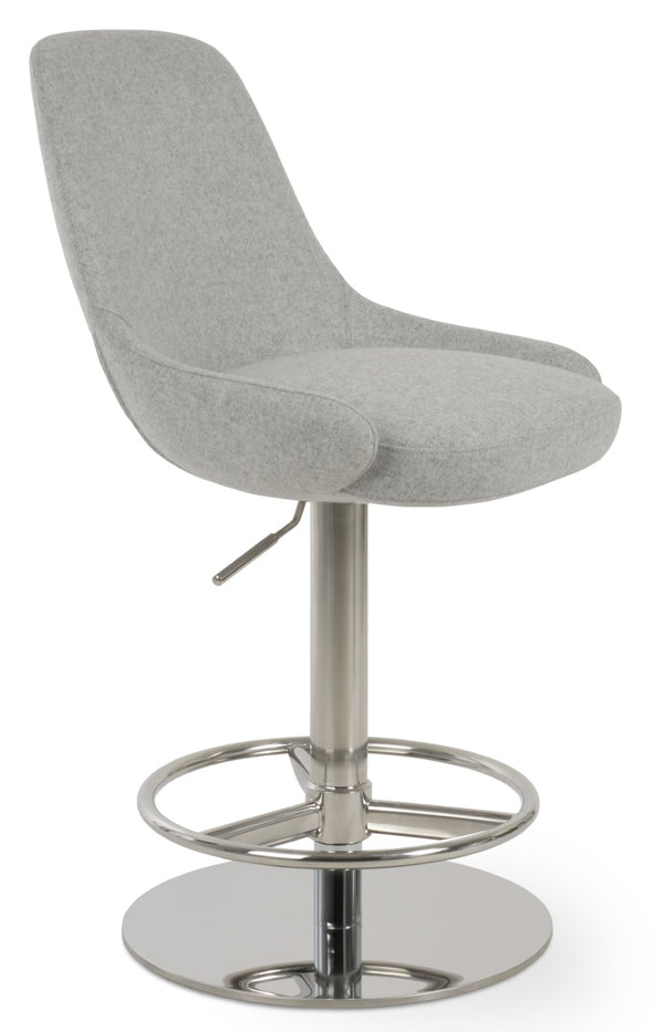 Soho Concept Gazel Adjustable Piston Barstools & Counterstools – Premium Camira Wool, 10-year Guarantee, Stylish Design Silver  Soho-concept-dining-chair-08841