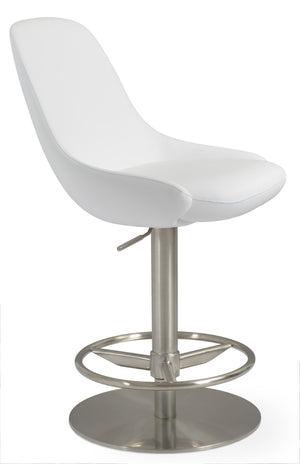 Soho Concept Gazel Adjustable Piston Barstools & Counterstools - Soft Leatherette, Full Footrest, 2-year Warranty White  Soho-concept-dining-chair-08837