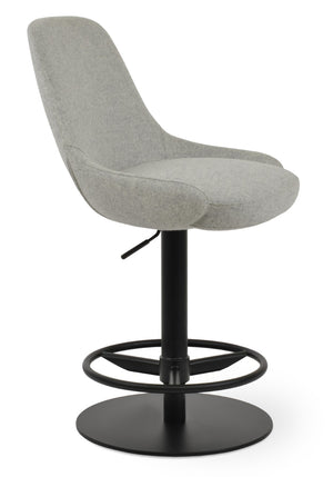 Soho Concept Gazel Adjustable Piston Barstools & Counterstools – Premium Camira Wool, 10-year Guarantee, Stylish Design Silver,Black  Soho-concept-dining-chair-08833