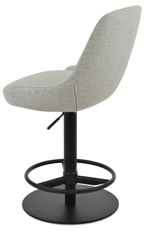 Soho Concept Gazel Adjustable Piston Barstools & Counterstools – Premium Camira Wool, 10-year Guarantee, Stylish Design Silver,Black  Soho-concept-dining-chair-06902