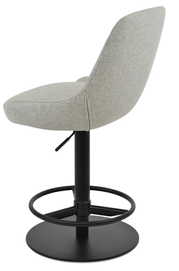 Soho Concept Gazel Adjustable Piston Barstools & Counterstools – Premium Camira Wool, 10-year Guarantee, Stylish Design Silver,Black  Soho-concept-dining-chair-06902