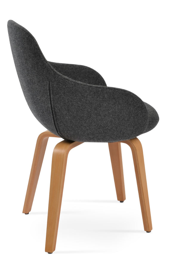 Soho Concept Gazel Plywood Dining Chair - Elegant Wool Upholstery, 10-year Guarantee, Memory Swivel & Stylish Design Natural,Dark Grey  Soho-concept-dining-chair-04100