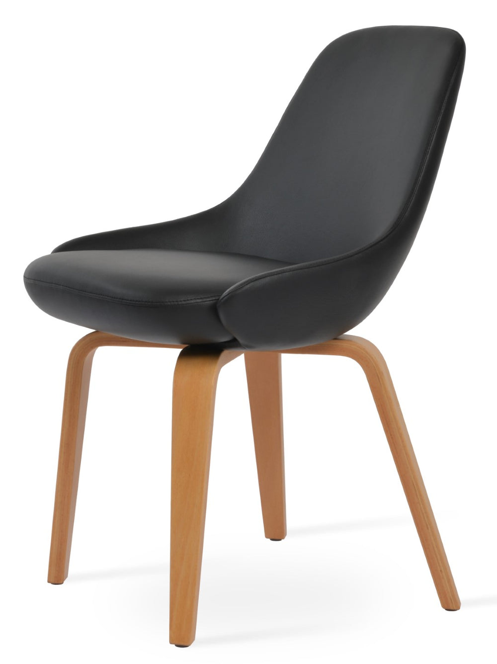 Soho Concept Gazel Plywood Dining Chair - Elegant Fire-retardant Leatherette, Swivel Option, 2-year Guarantee Natural,Black  Soho-concept-dining-chair-04093